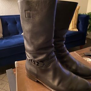 Gucci signature leather moto boots